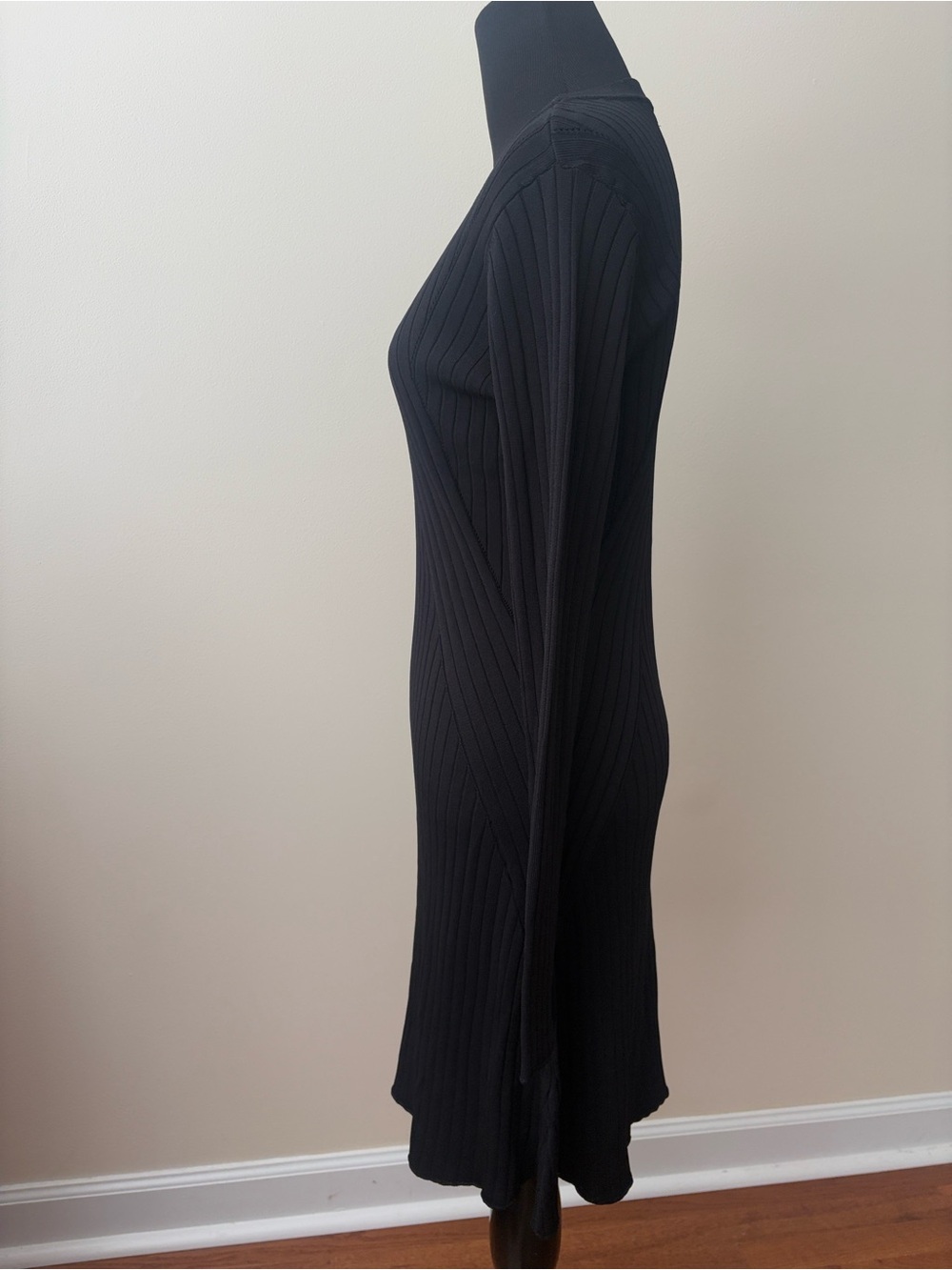 Just Fab Black Ribbed Long-Sleeve Knit Dress - Picture 3 of 16